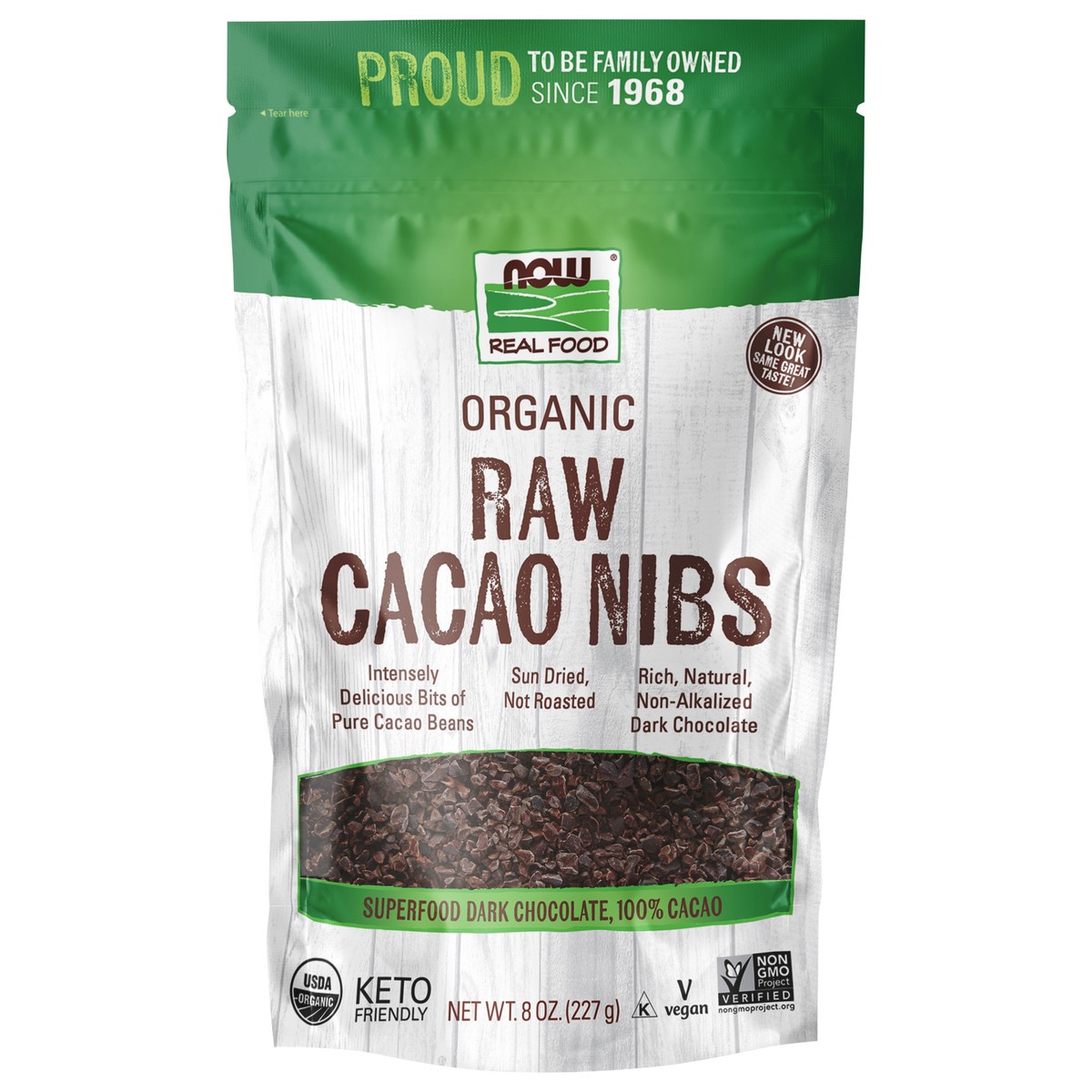 slide 4 of 9, NOW Real Food Cacao Nibs, Organic & Raw - 8 oz., 8 oz