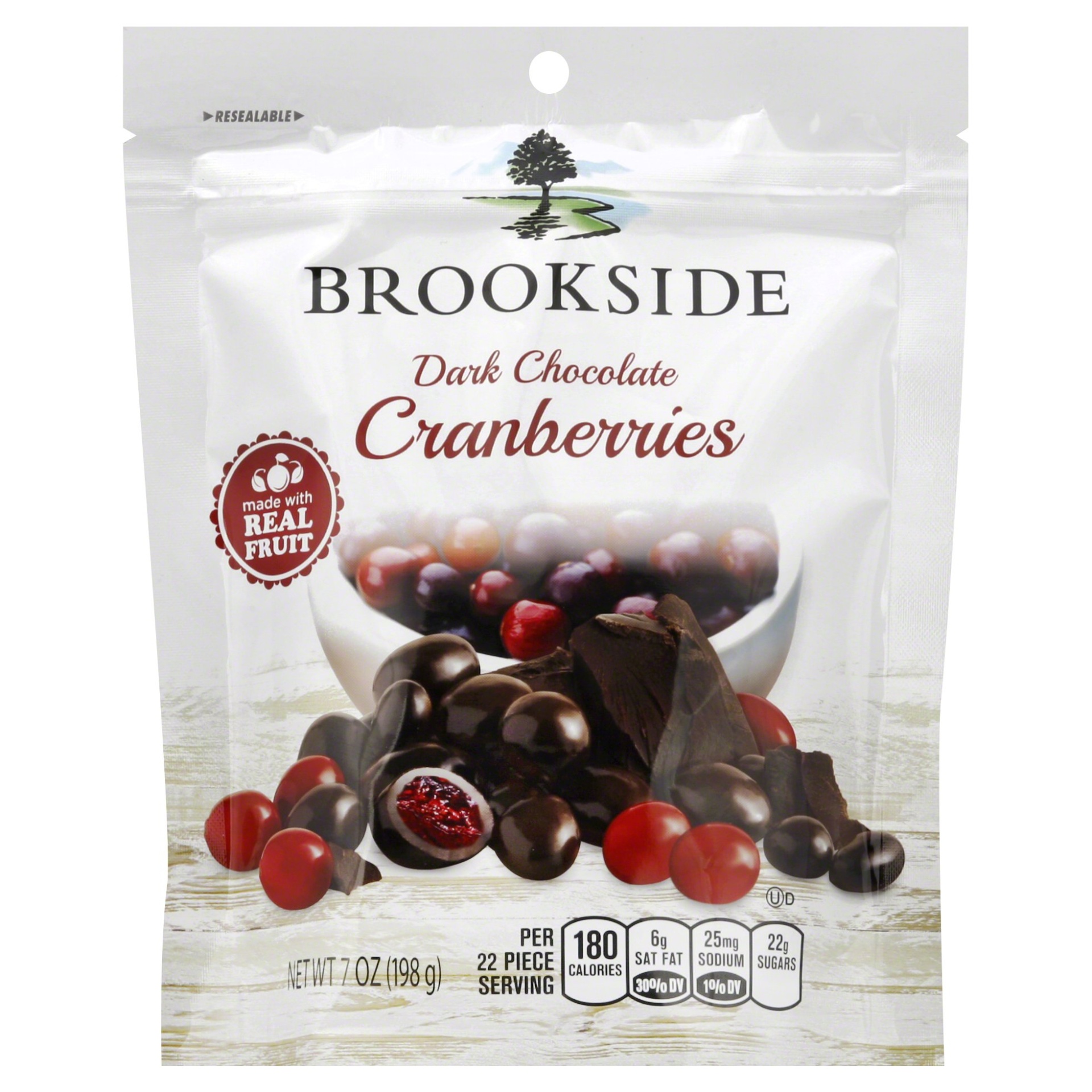 slide 1 of 1, Brookside Whole Cranberries In Smooth Dark Chocolate, 7 oz