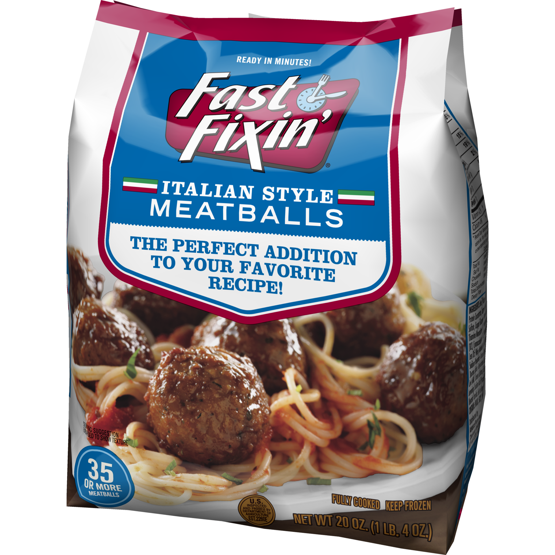 slide 2 of 4, FAST FIXIN Fully Cooked Italian Style Meatballs, 566.99 g