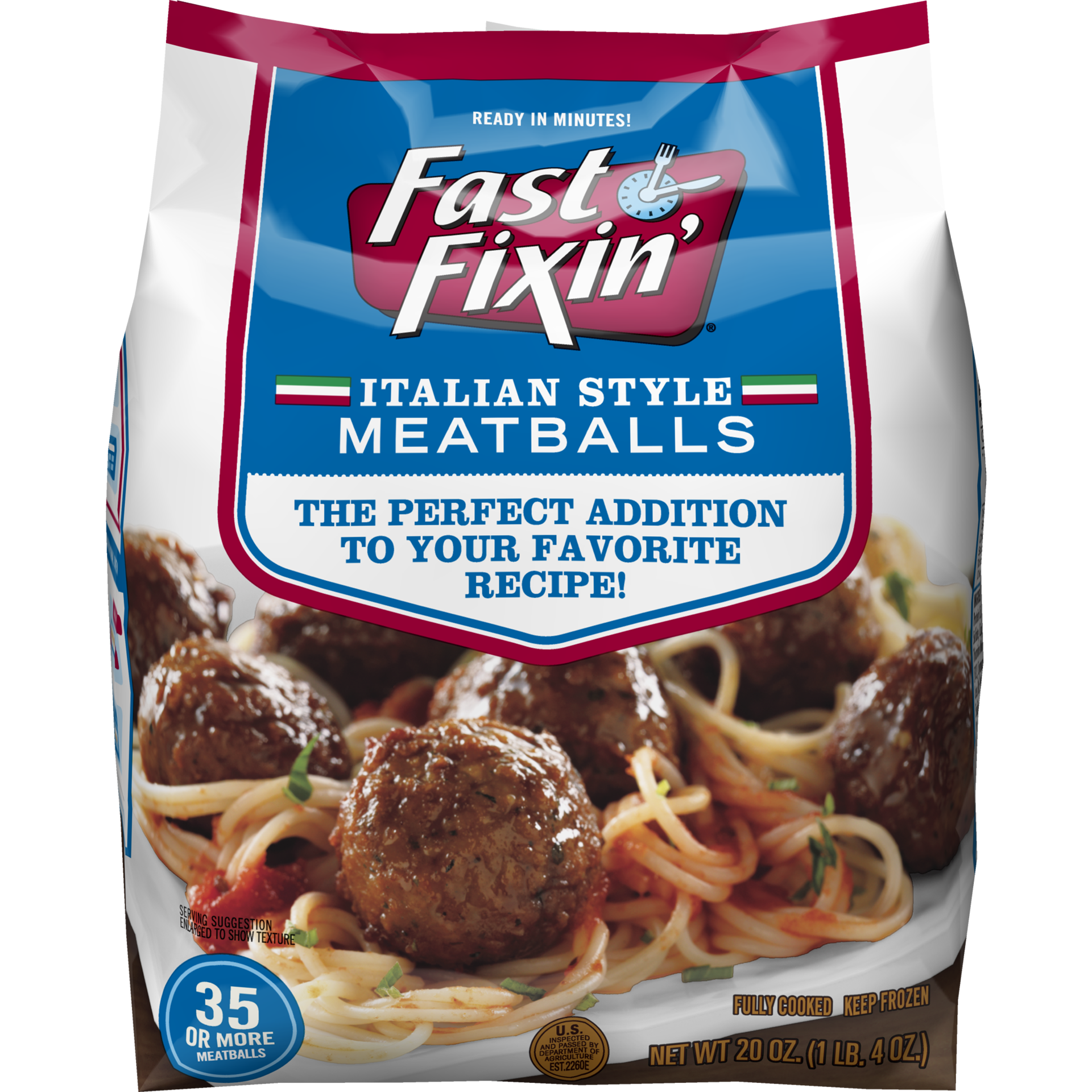 slide 1 of 4, FAST FIXIN Fully Cooked Italian Style Meatballs, 566.99 g