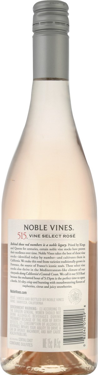 slide 8 of 11, Noble Vines Central Coast 515 Rose 750 ml, 750 ml