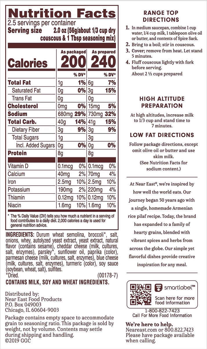 slide 3 of 6, Near East Couscous Mix Broccoli & Cheese 5.4 Oz, 5.4 oz