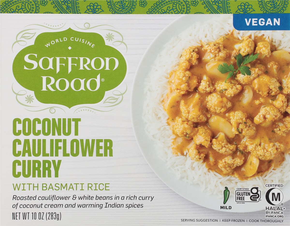 slide 4 of 9, Saffron Road Coconut Cauliflower Curry, Gluten-Free, Indian Meal 10 oz, 10 oz