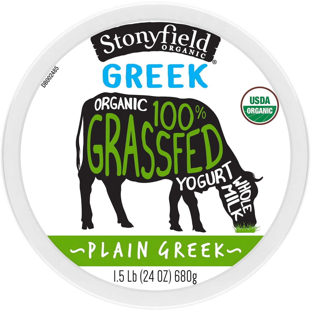 slide 7 of 8, Stonyfield Organic 100% Grassfed Greek Whole Milk Yogurt, Plain, 24 oz., 24 oz