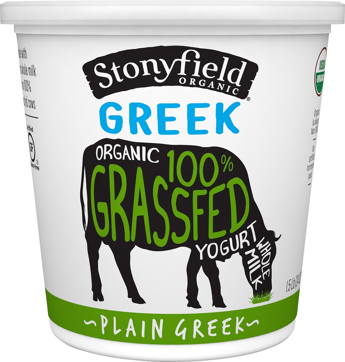 slide 5 of 8, Stonyfield Organic 100% Grassfed Greek Whole Milk Yogurt, Plain, 24 oz., 24 oz
