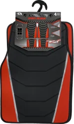 Custom Accessories Custom Mats Sport Vegan Leather Red Floor Mats