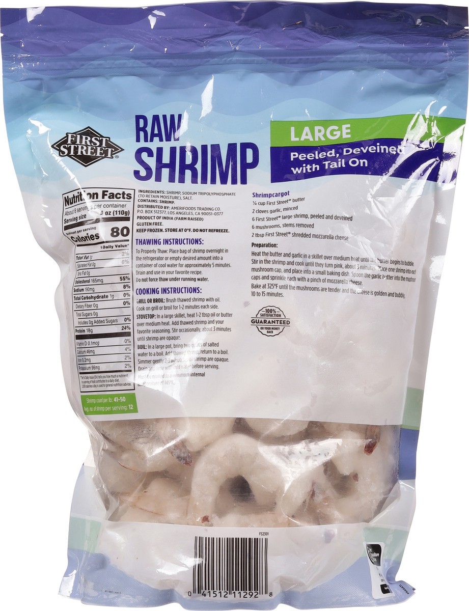 slide 11 of 13, First Street 41/50 Raw Tail On Shrimp, 2 lb