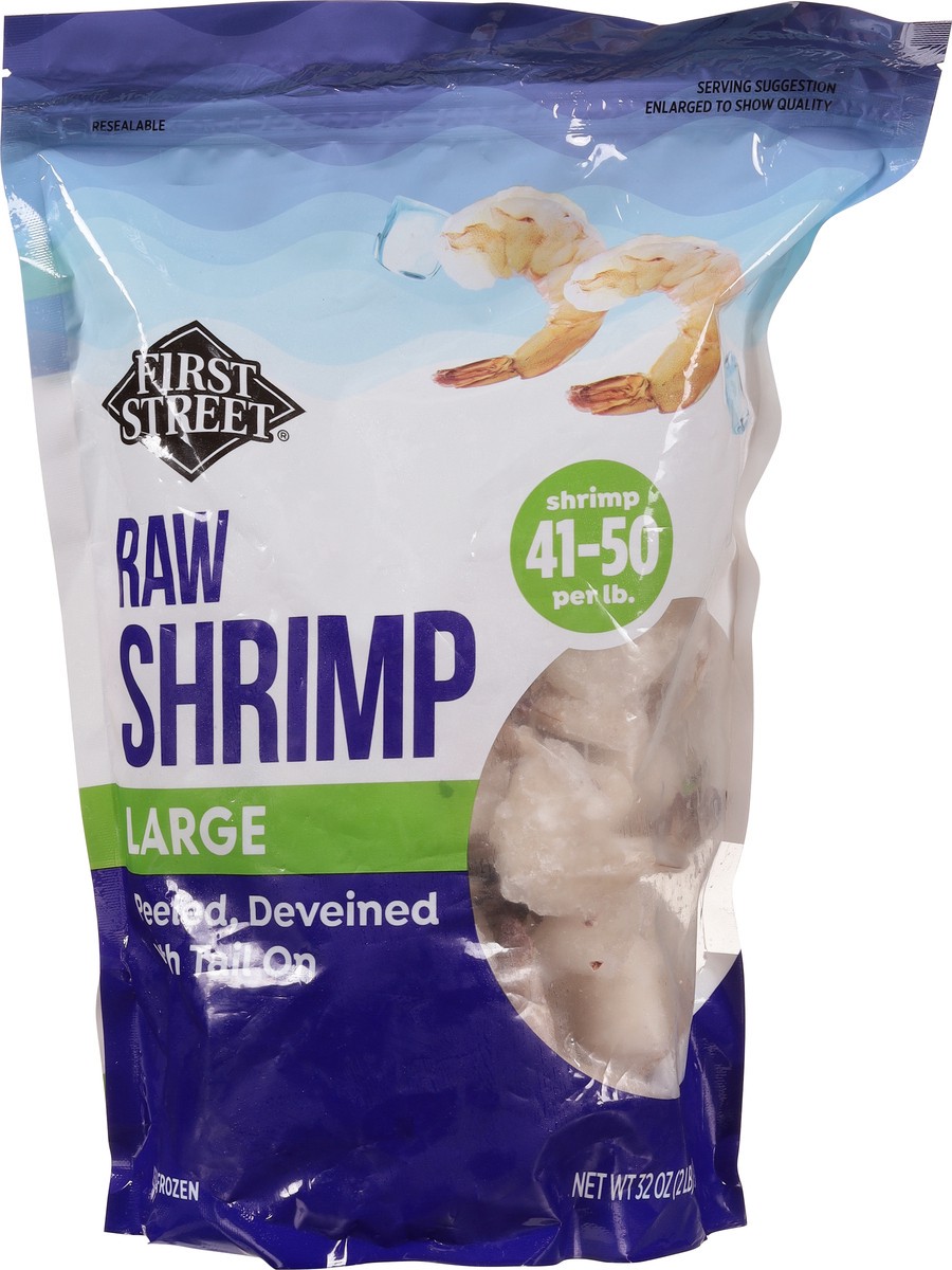 slide 7 of 13, First Street 41/50 Raw Tail On Shrimp, 2 lb