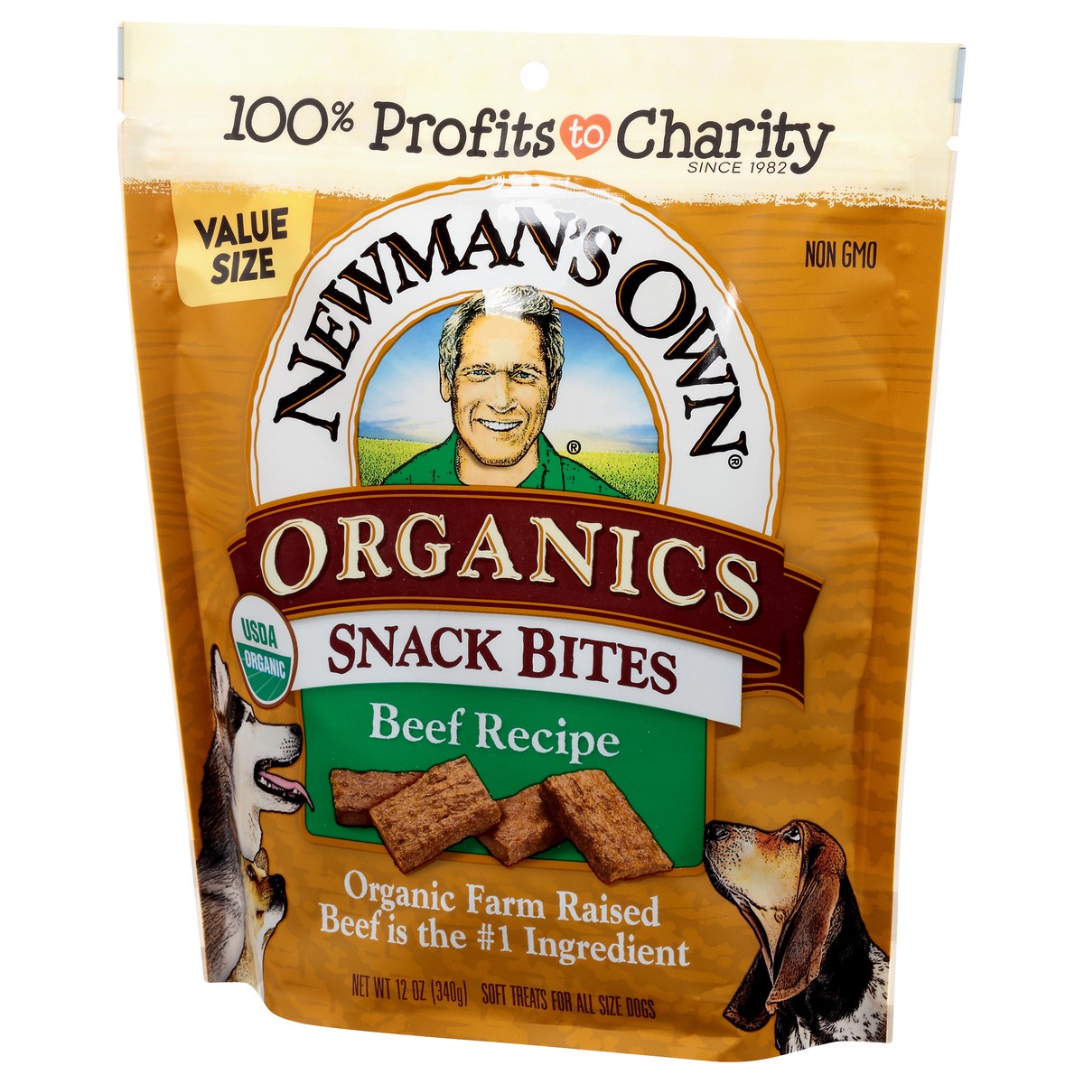 slide 3 of 11, Newman's Own Value Size Organic Beef Recipe Treats for Dogs 12 oz, 12 oz