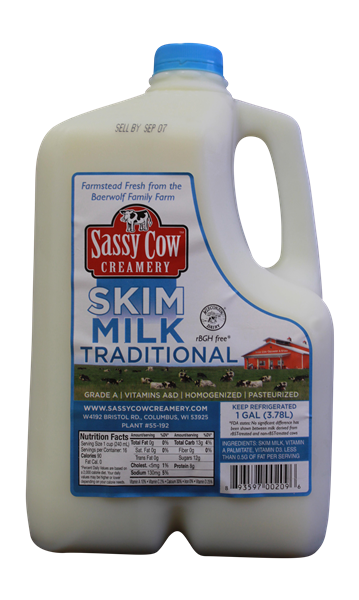 slide 1 of 1, Sassy Cow Creamery Skim Milk Traditional Gallon, 1 gal