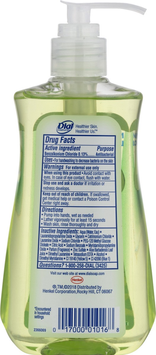 slide 6 of 9, Dial Complete Antibacterial Liquid Hand Soap, Aloe Scent, 7.5 fl oz, 7.50 fl oz