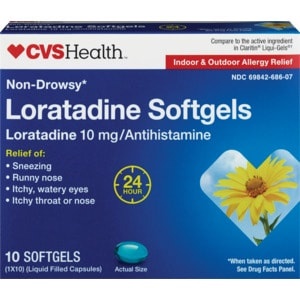 slide 1 of 1, CVS Health Loratadine Allergy Relief Liquigels 10ct, 10 ct