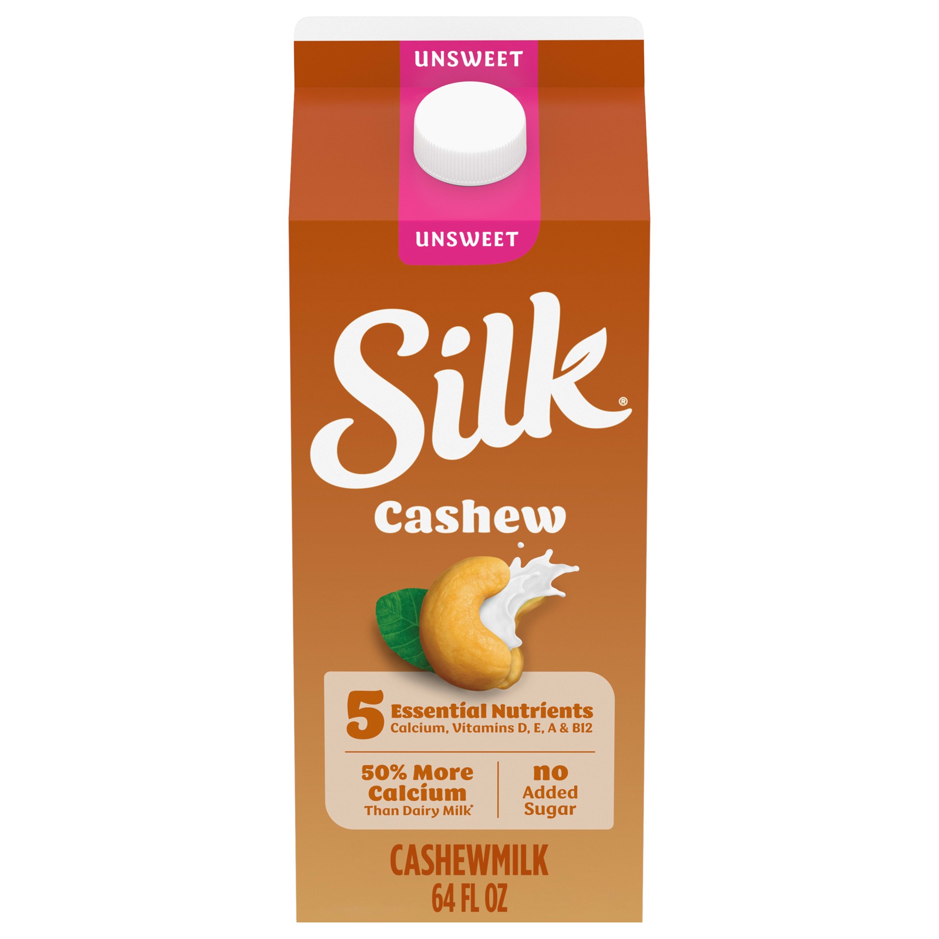 slide 1 of 5, Silk Unsweetened Creamy Cashew Milk, 64 fl oz