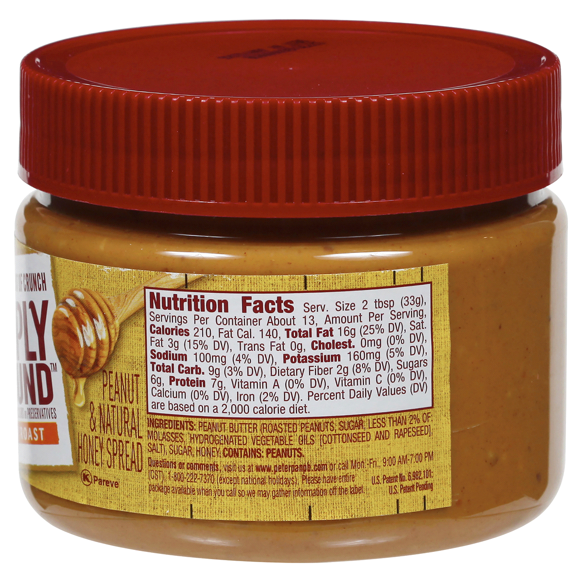 slide 2 of 3, Peter Pan Simply Ground Honey Roast Peanut Butter, 15 OZ, 15 oz