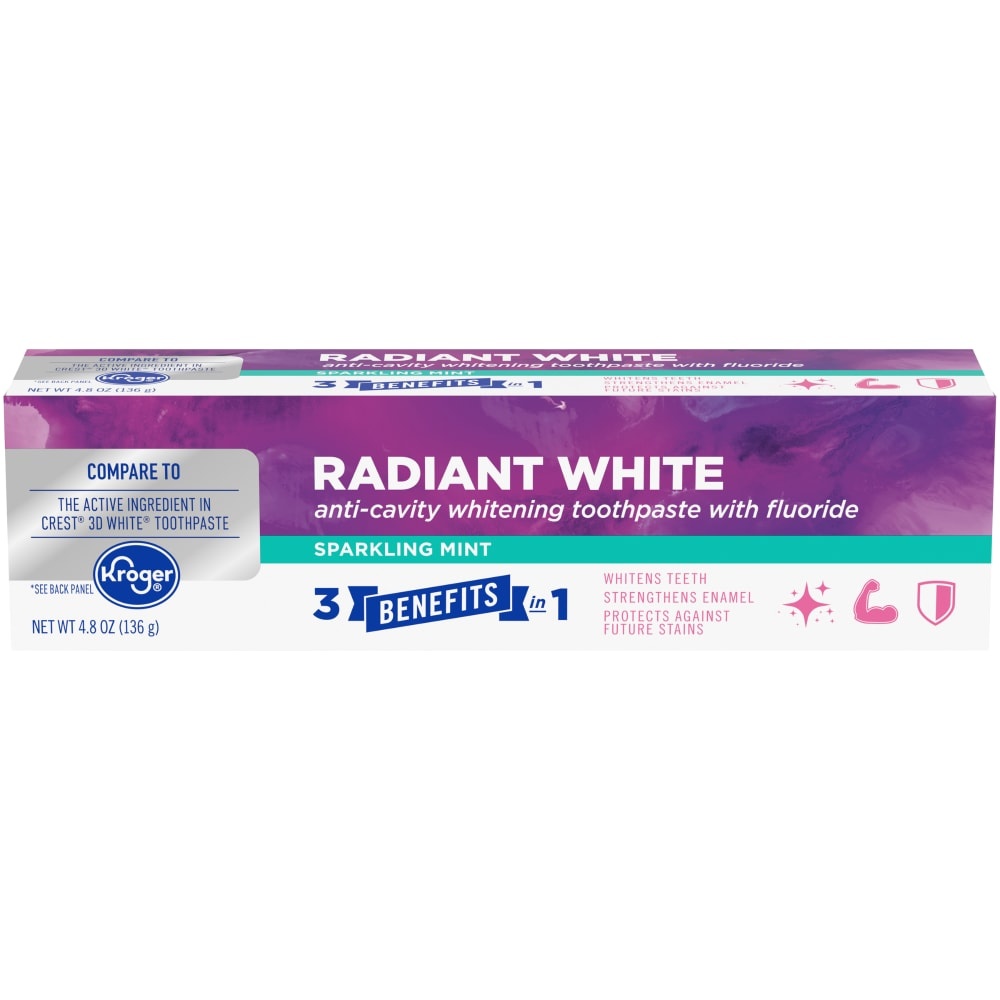slide 1 of 1, Kroger Radiant White Toothpaste, 4.8 oz
