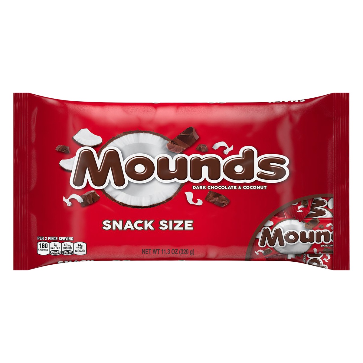 slide 6 of 6, Mounds Dark Chocolate & Coconut Snack-Sized Bars, 11.3 oz