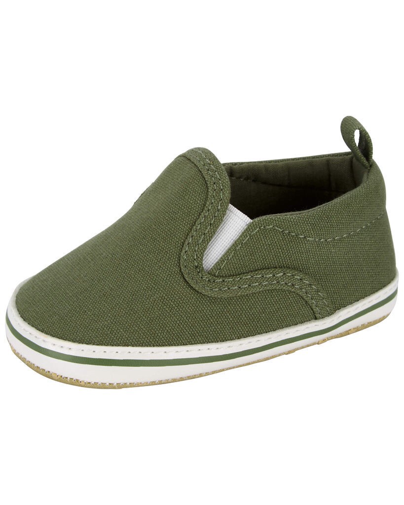 slide 3 of 6, Oshkosh Baby Slip-On Casual Crib Shoes Green 4, 1 ct