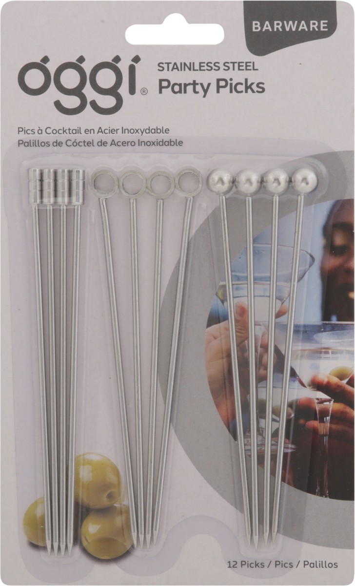 slide 12 of 12, Oggi Barware Stainless Steel Party Picks 12 ea, 12 ct