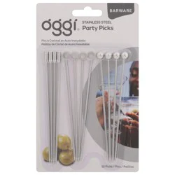 Oggi Barware Stainless Steel Party Picks 12 ea