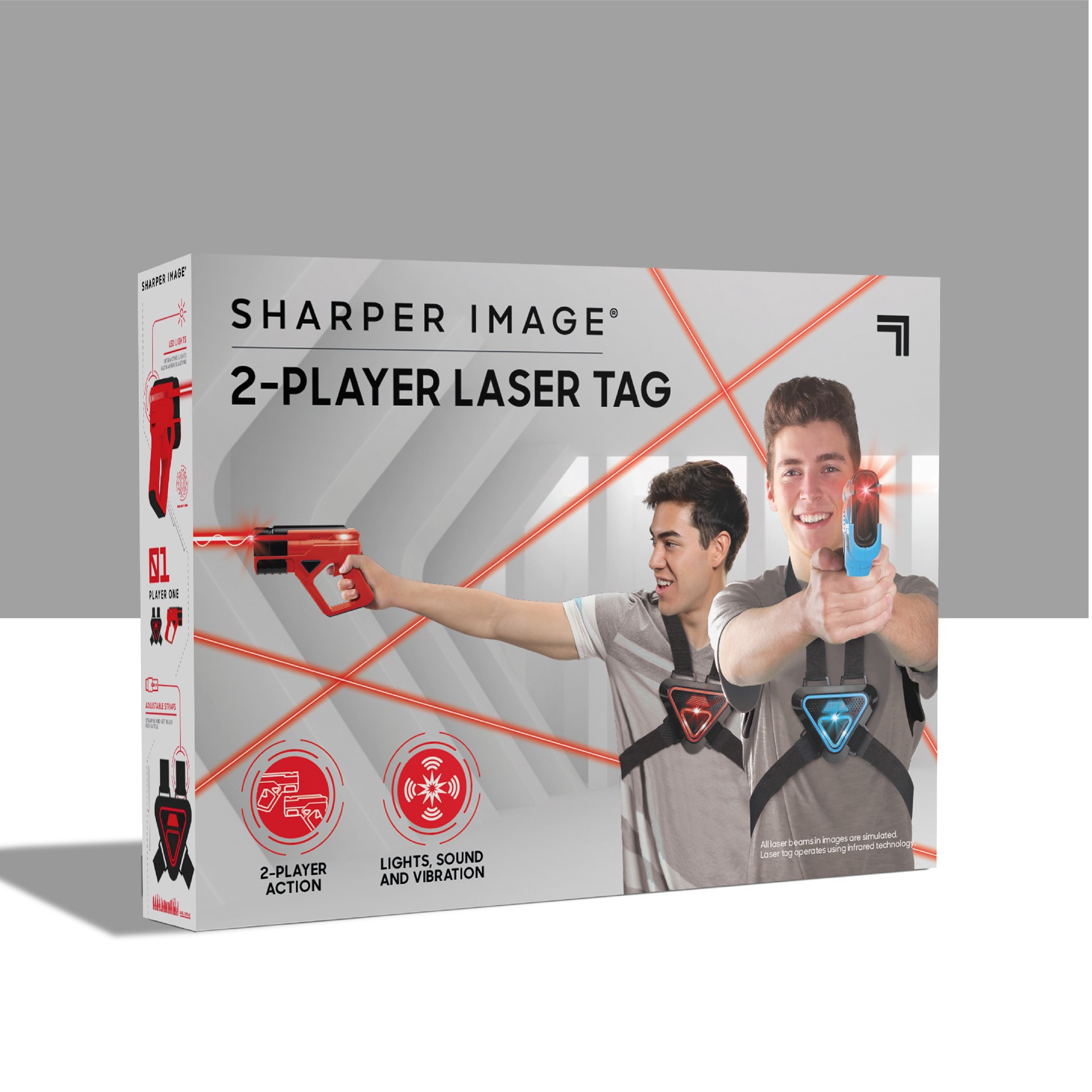 slide 6 of 10, Sharper Image Team Battle Laser Tag with Safe for Children and Adults, Indoor & Outdoor Battle Games, Combine Multiple Sets for Multiplayer Free-for-All, 8-pieces, Blue And Red, Age 8+, 1 ct