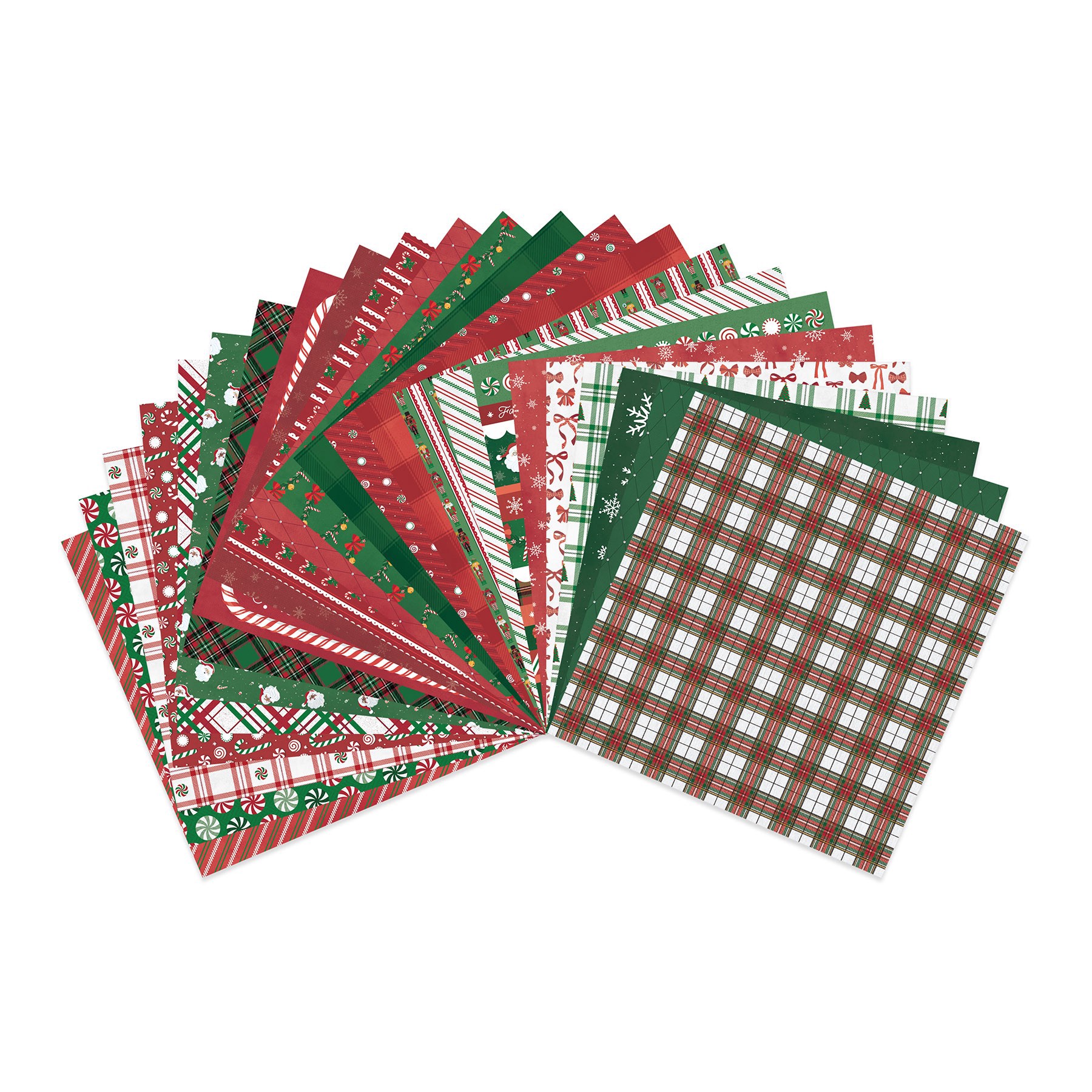 slide 2 of 3, 6" X 6" Peppermint Plaid Double-Sided Paper Pad, 24 Sheets By Recollections, 6 in x 6 in