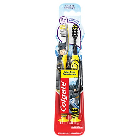 slide 1 of 1, Colgate Toothbrushes Batman Extra Soft Value Pack, 2 ct