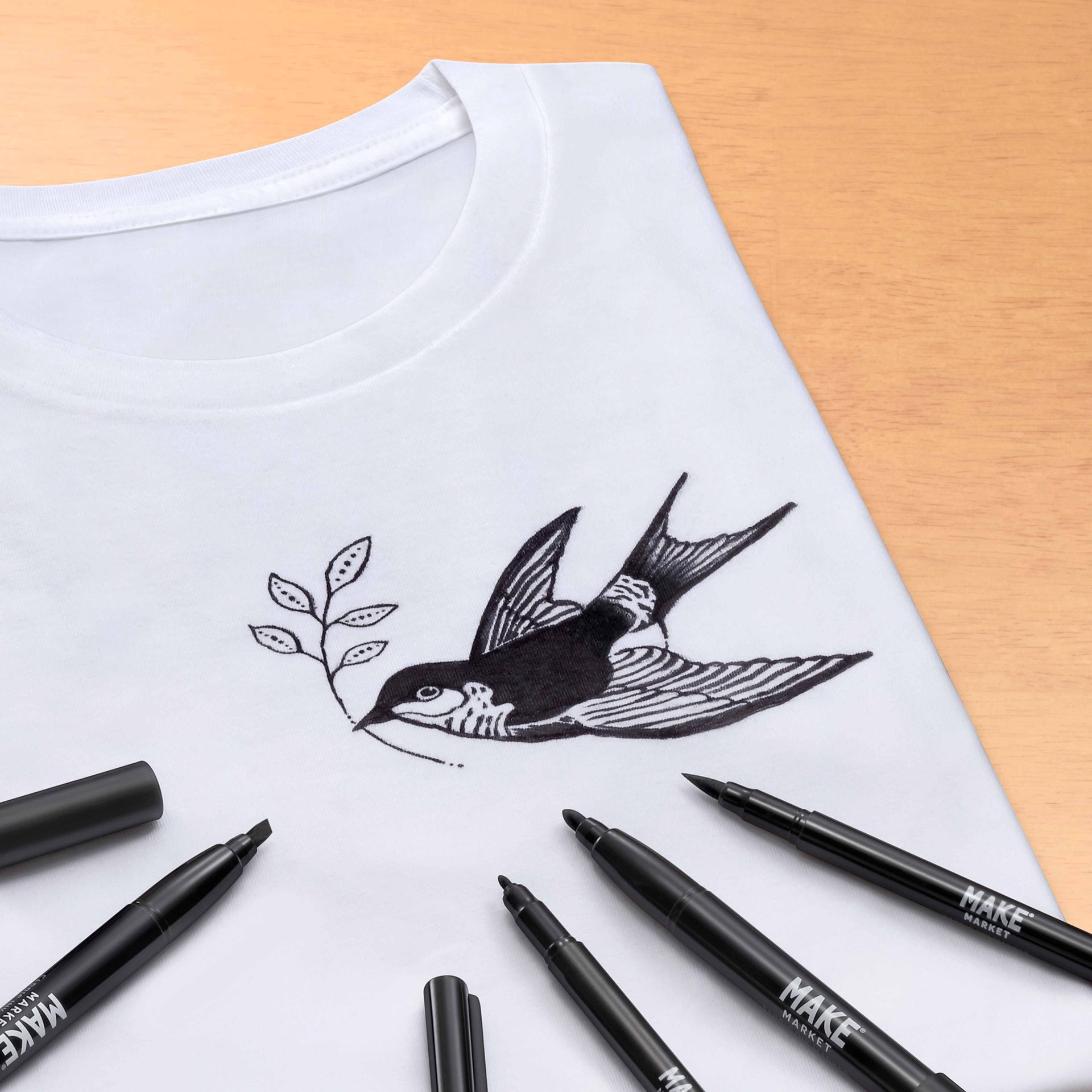 slide 2 of 4, Black Permanent Fabric Ink Marker Set By Make Market, 4 ct