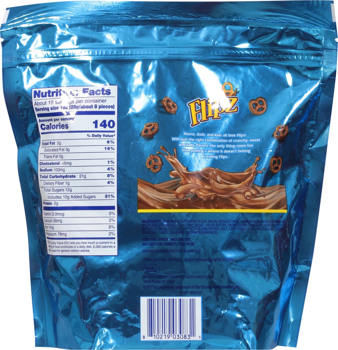 slide 8 of 9, Flipz Milk Chocolate Pretzels Family Size 15 oz, 15 oz