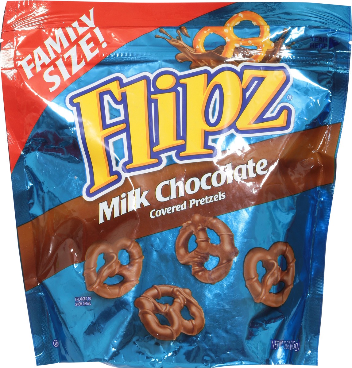 slide 2 of 9, Flipz Milk Chocolate Pretzels Family Size 15 oz, 15 oz