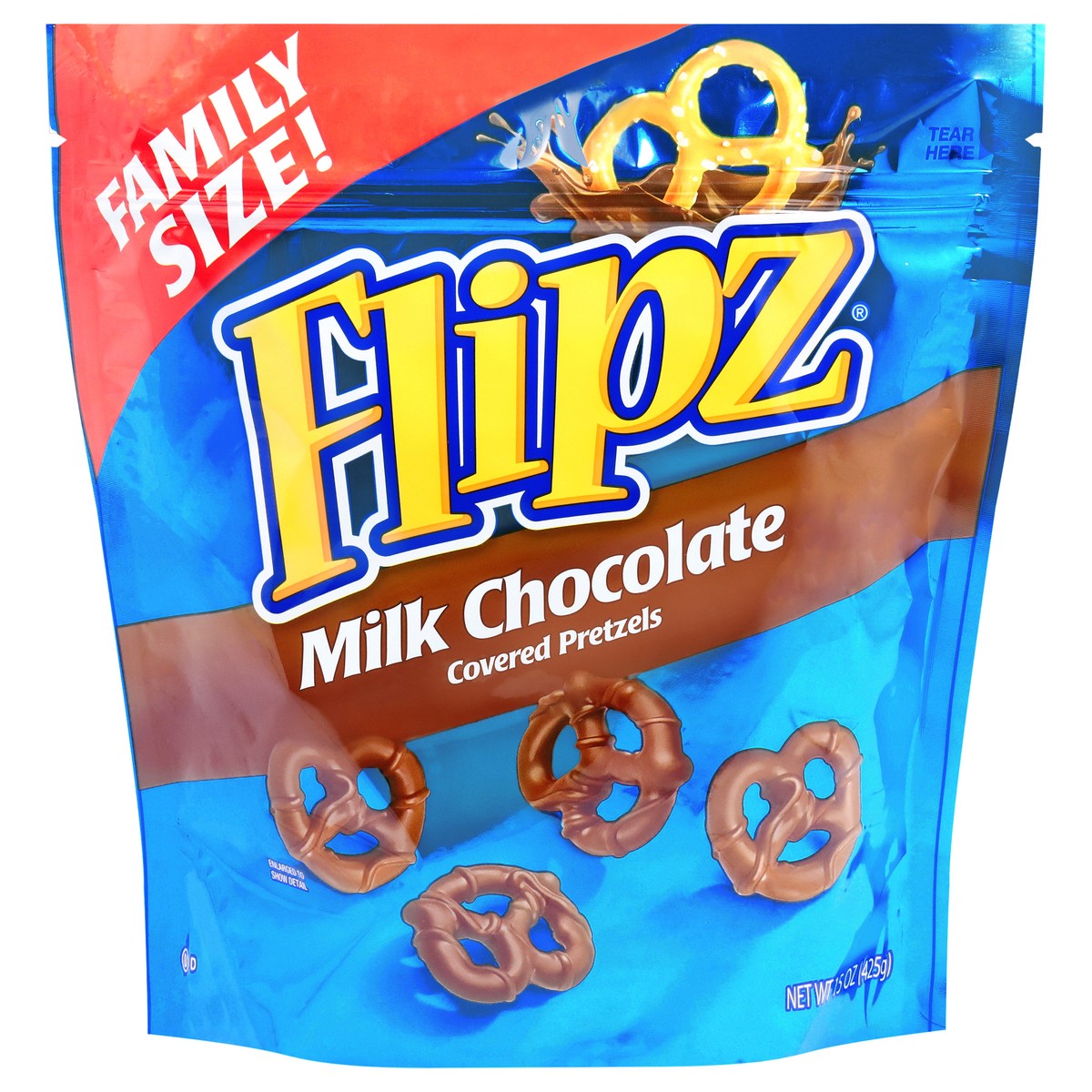 slide 1 of 9, Flipz Milk Chocolate Pretzels Family Size 15 oz, 15 oz