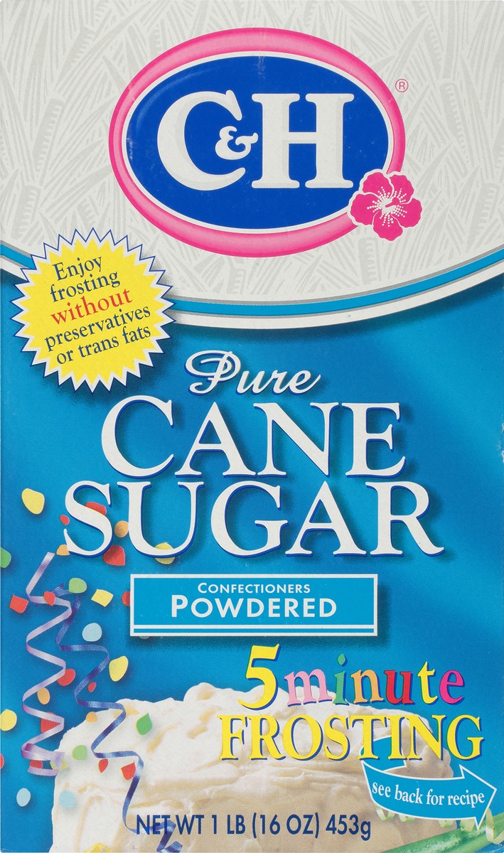 slide 5 of 9, C&H Pure Cane Sugar Confectioners Powdered Sugar 1 lb. Box, 1 lb