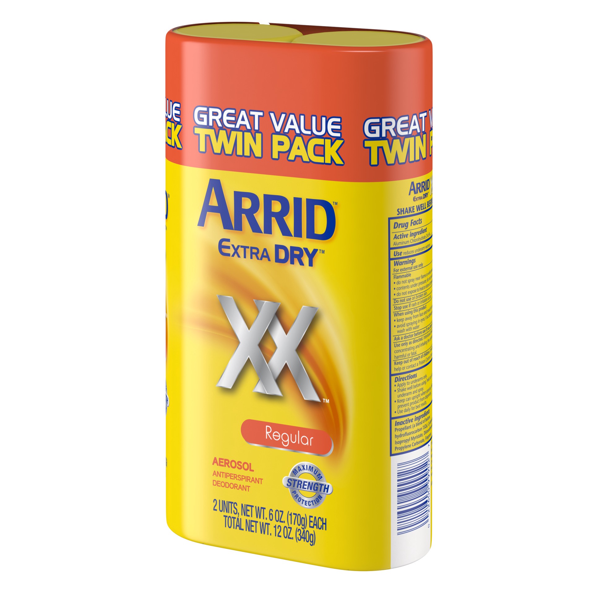 slide 2 of 4, Arrid XX Extra Dry Antiperspirant Deodorant, Regular, Twin Pack (two 6oz. cans) Packaging May Vary, 12 oz