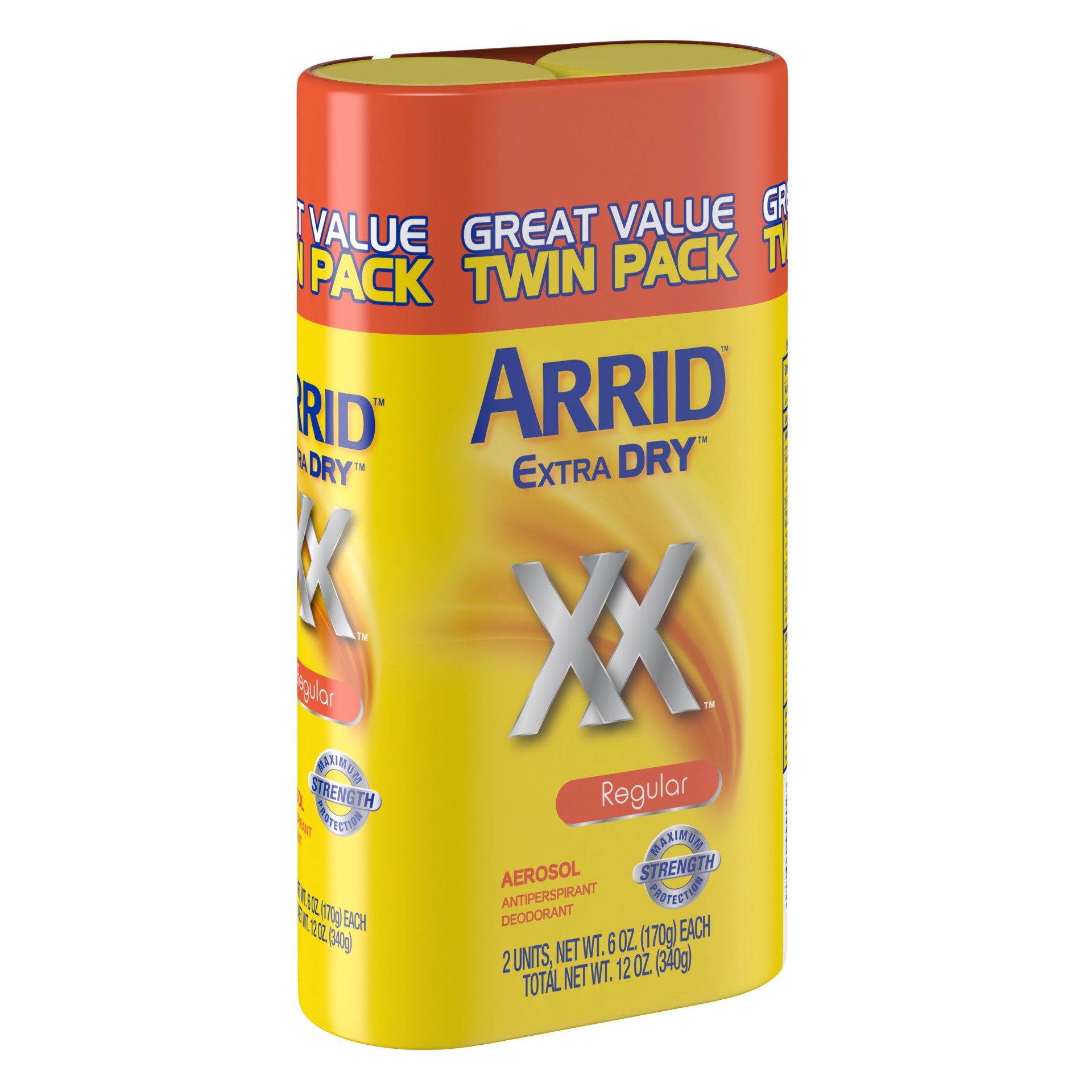 slide 3 of 4, Arrid XX Extra Dry Antiperspirant Deodorant, Regular, Twin Pack (two 6oz. cans) Packaging May Vary, 12 oz