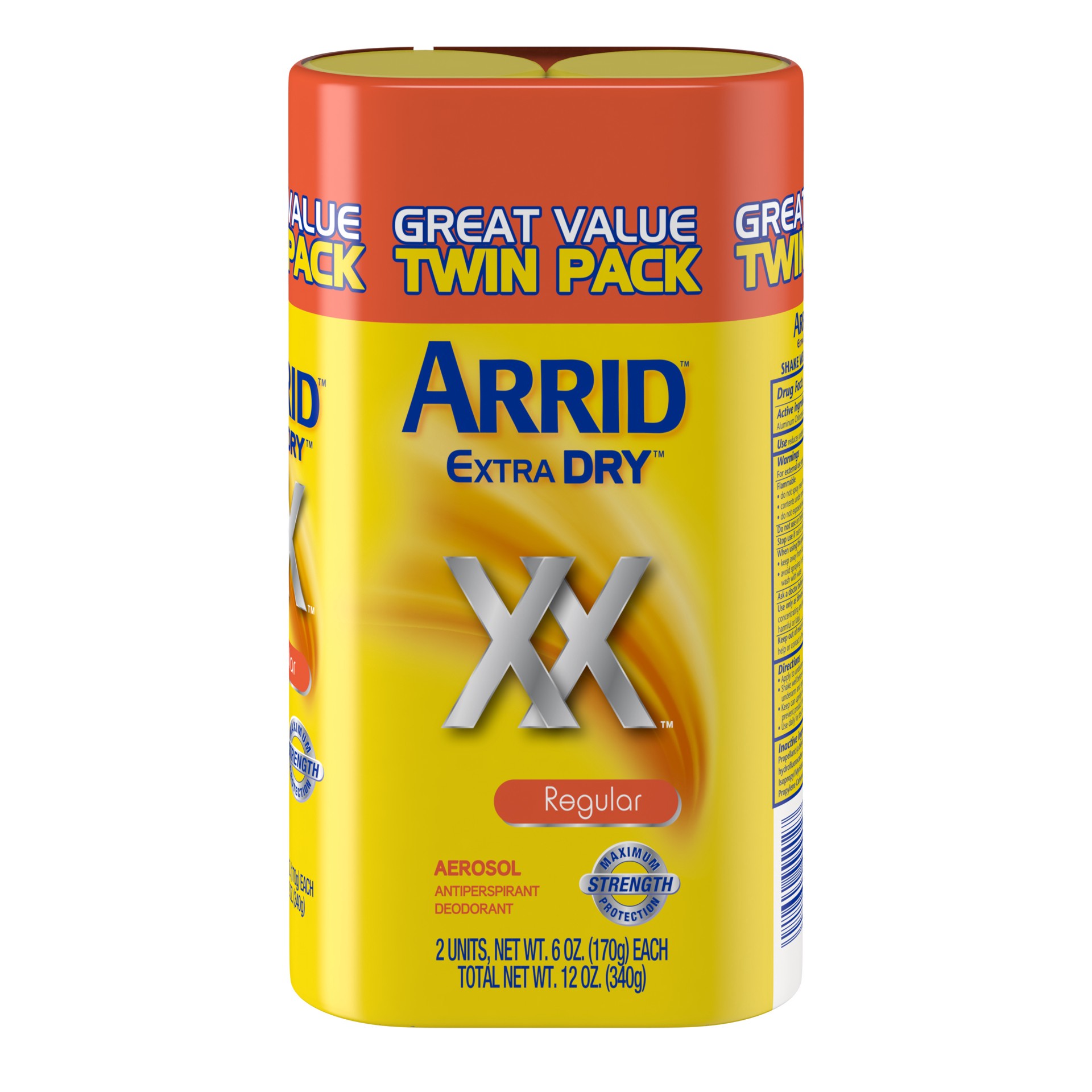 slide 1 of 4, Arrid XX Extra Dry Antiperspirant Deodorant, Regular, Twin Pack (two 6oz. cans) Packaging May Vary, 12 oz