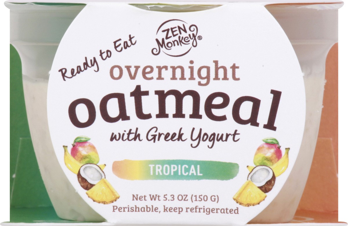 slide 1 of 13, Zen Monkey Overnight Tropical Oatmeal with Greek Yogurt 5.3 oz, 5.3 oz