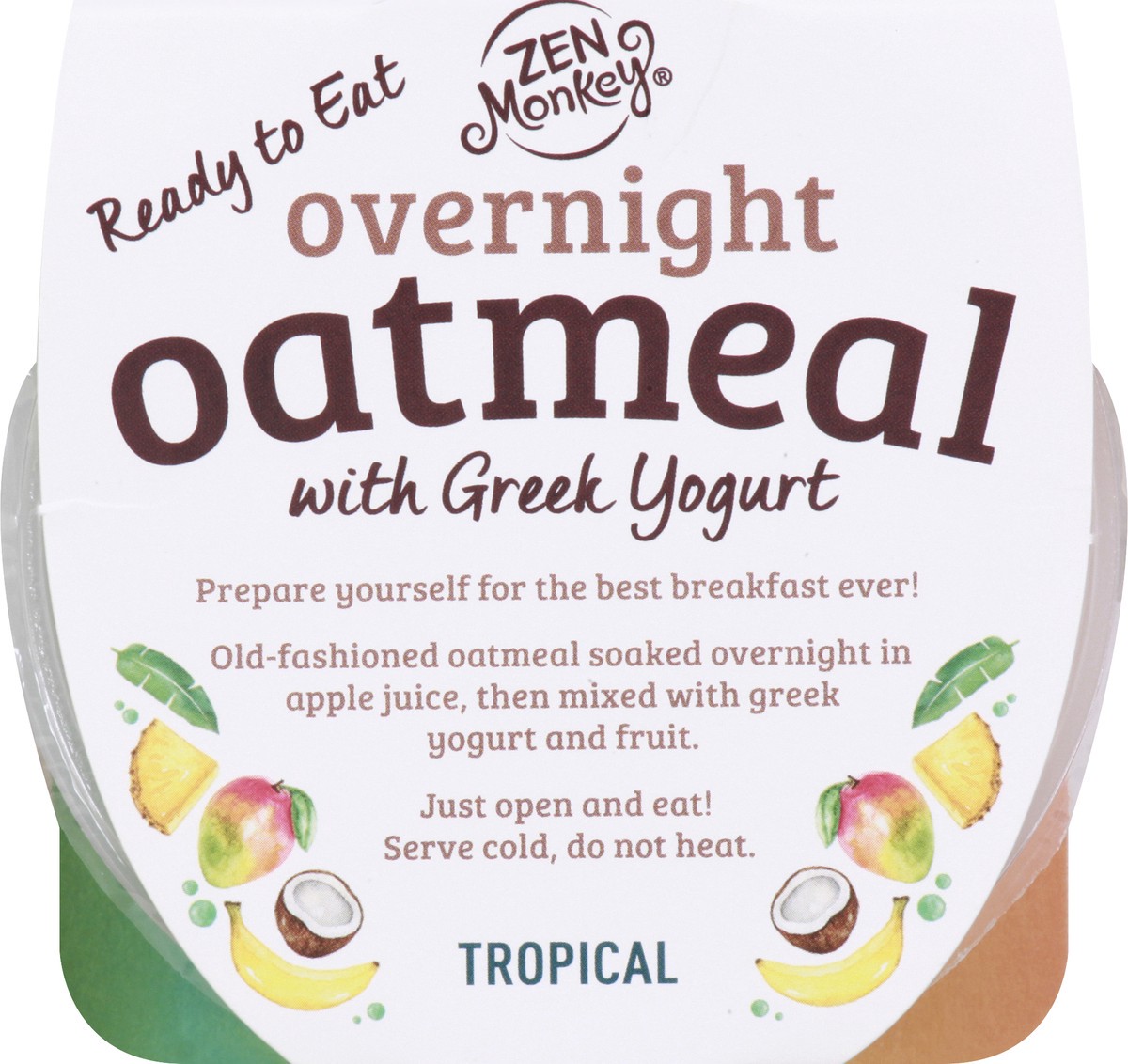 slide 9 of 13, Zen Monkey Overnight Tropical Oatmeal with Greek Yogurt 5.3 oz, 5.3 oz