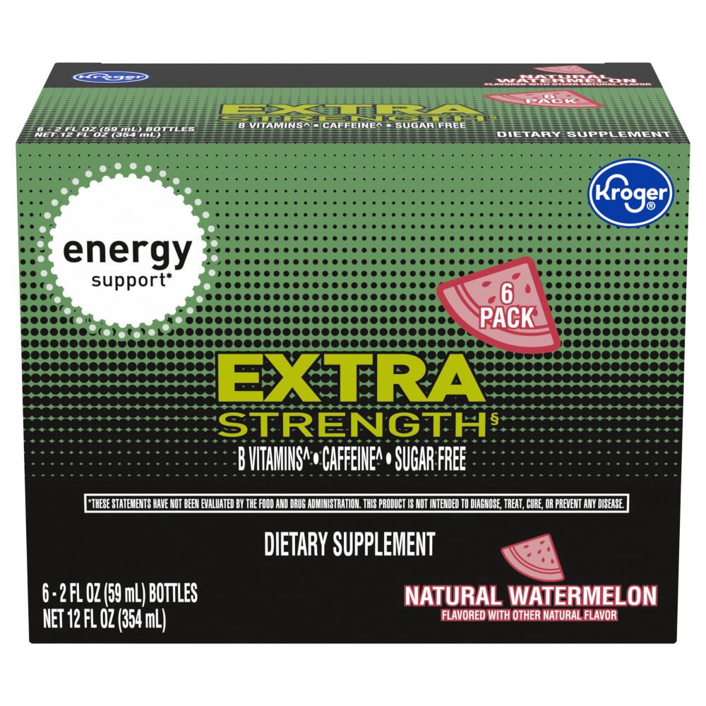 slide 1 of 2, Kroger® Watermelon Energy Shots Bottles, 6 ct; 2 fl oz