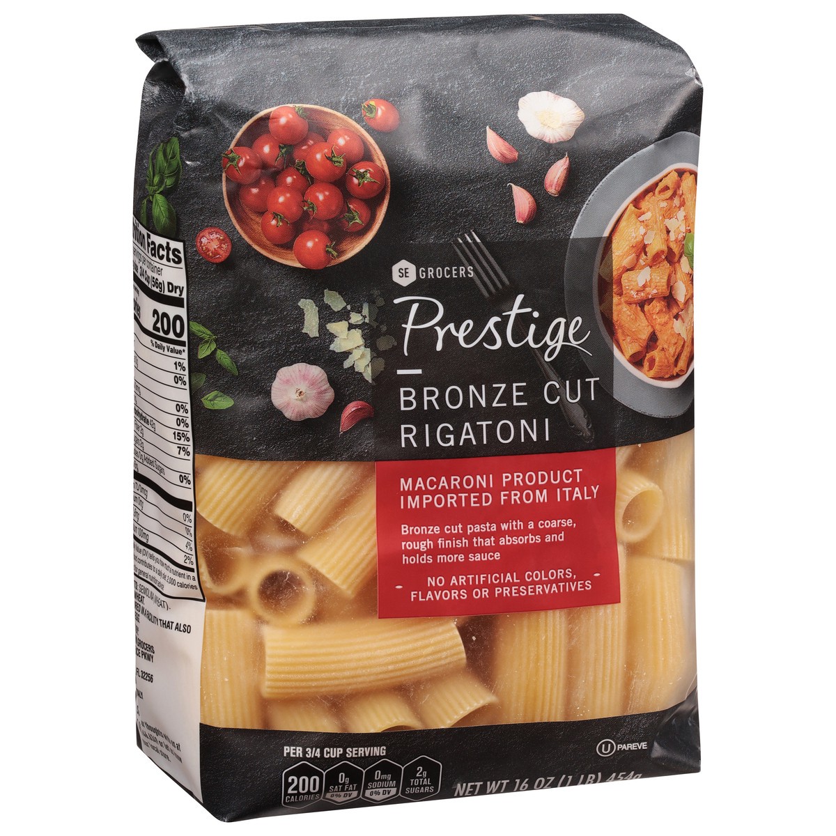 slide 4 of 9, SE Grocers  Prestige Bronze Cut Rigatoni, 16 oz