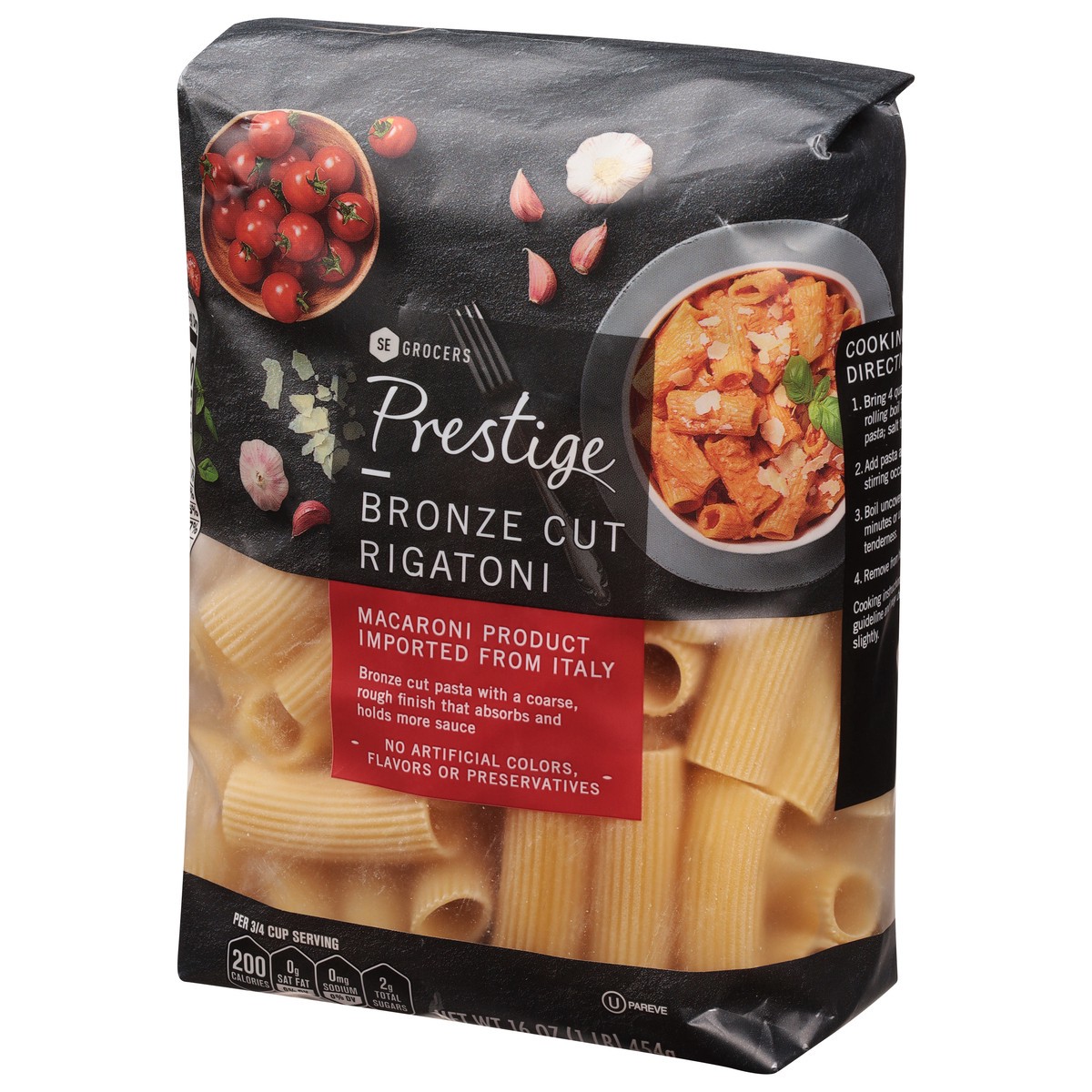 slide 8 of 9, SE Grocers  Prestige Bronze Cut Rigatoni, 16 oz