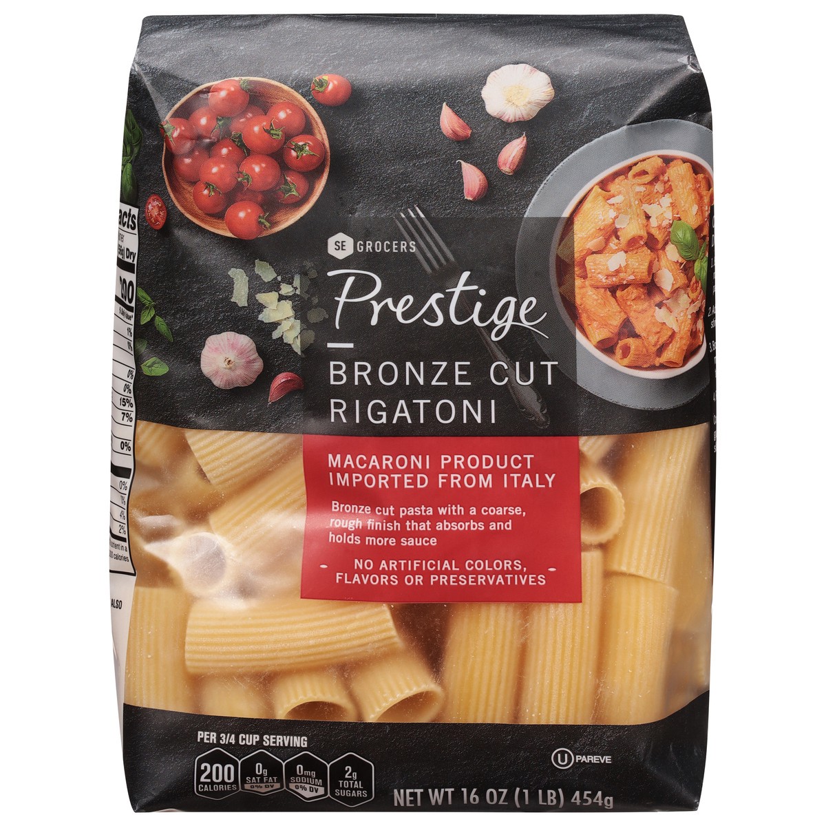slide 1 of 9, SE Grocers  Prestige Bronze Cut Rigatoni, 16 oz