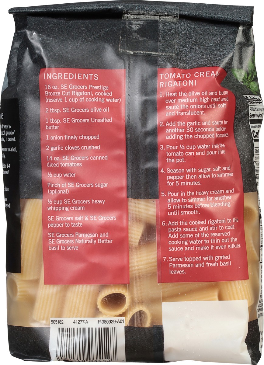 slide 7 of 9, SE Grocers  Prestige Bronze Cut Rigatoni, 16 oz