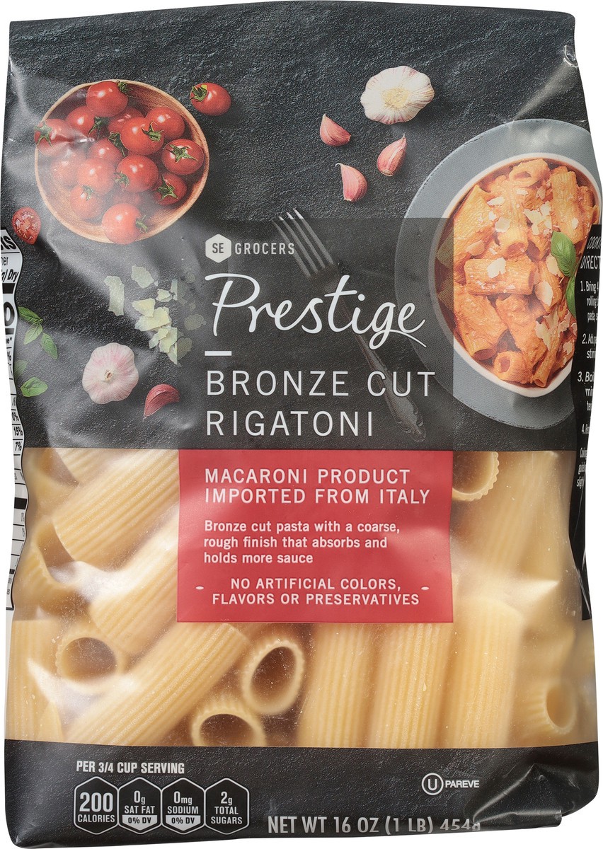 slide 9 of 9, SE Grocers  Prestige Bronze Cut Rigatoni, 16 oz