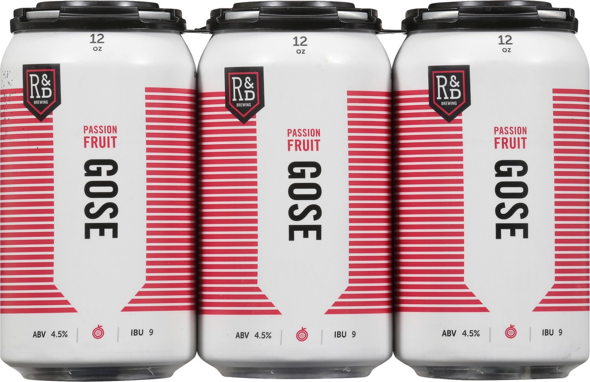 slide 6 of 9, R&D Brewing Gose Passion Fruit Beer 6 - 12 oz Cans, 1 ct