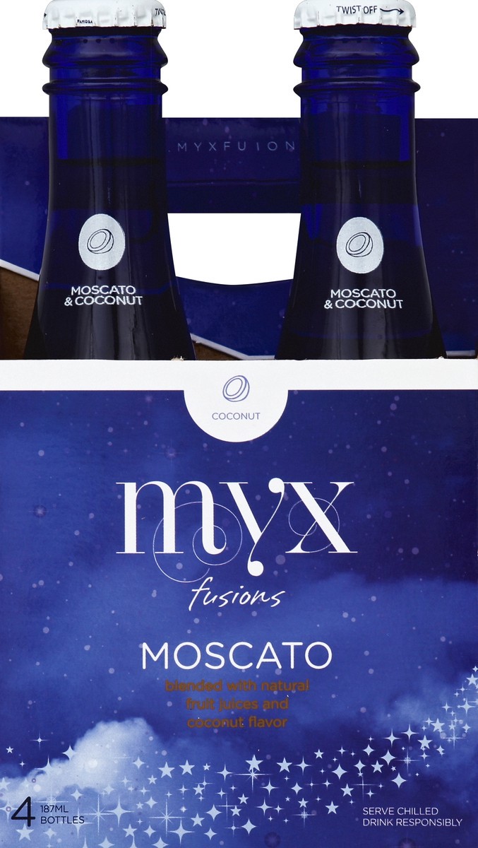 slide 4 of 4, MYX Fusions Moscato Coconut, 187 ml