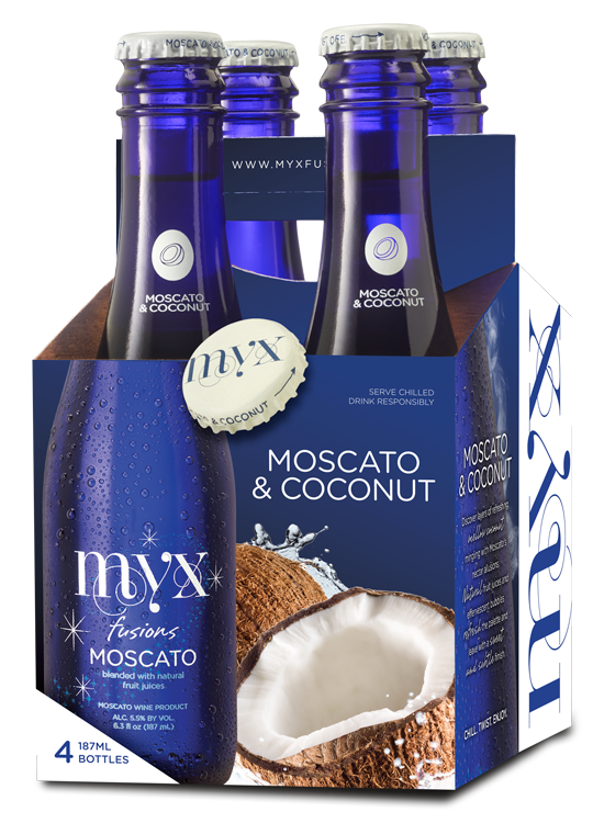 slide 1 of 4, MYX Fusions Moscato Coconut, 187 ml