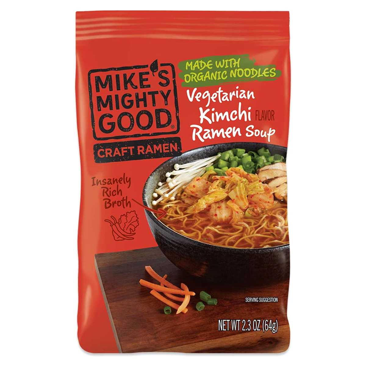 slide 1 of 1, Mike's Mighty Good VeGetarian Kimchi Ramen Noodles, 