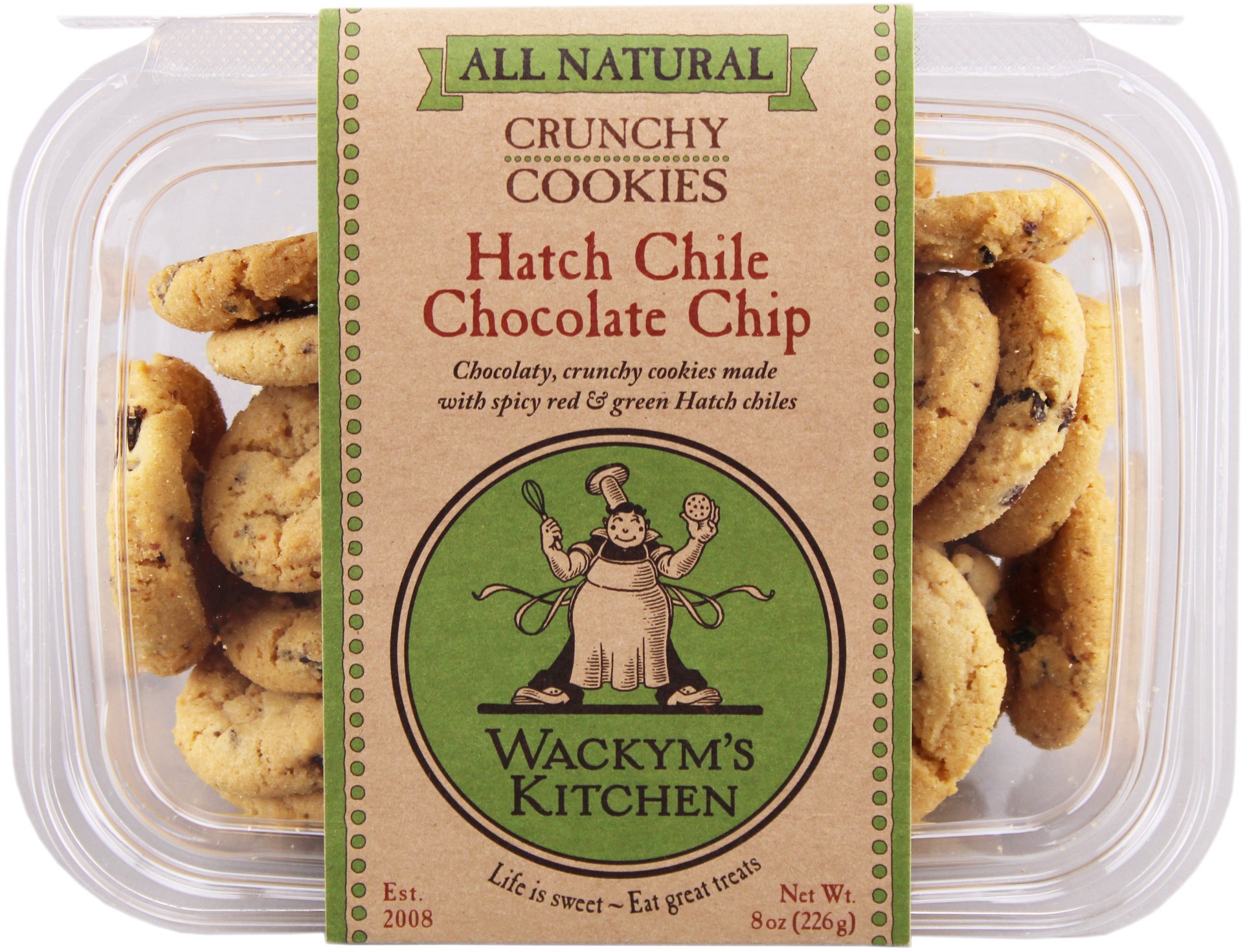 slide 1 of 1, Wackym's Kitchen Cookies Hatch Chile Chocolate Chip, 8 oz