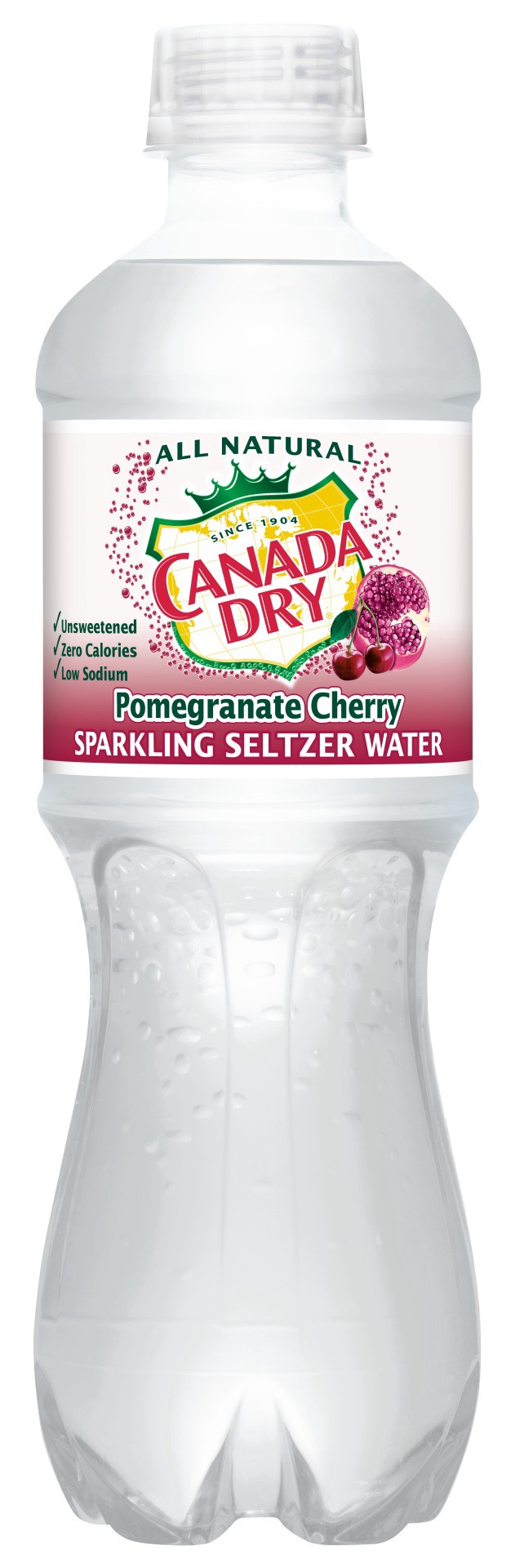 slide 1 of 2, Canada Dry Pomegranate Cherry Sparkling Seltzer Water, 16.9 fl oz