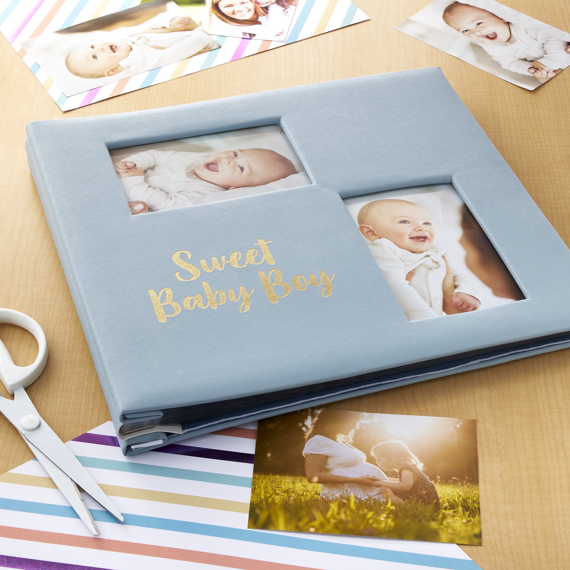 slide 2 of 3, Sweet Baby Boy Scrapbook Album By Recollections, 12 in x 12 in