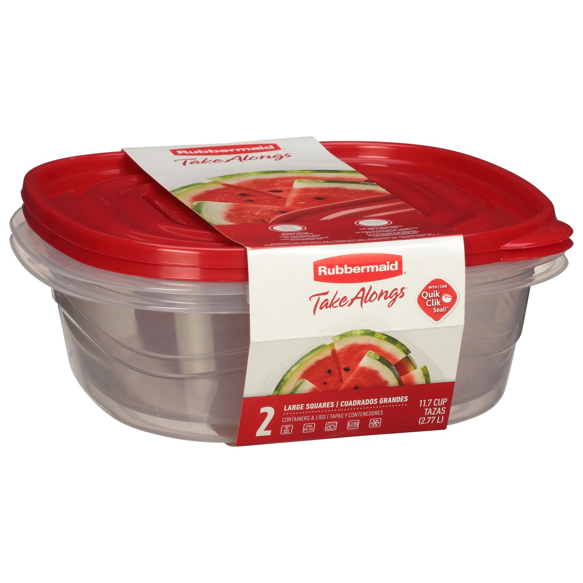 slide 2 of 9, Rubbermaid Take Alongs 11.7 Cup Large Squares Containers & Lids 2 ea, 2 ct